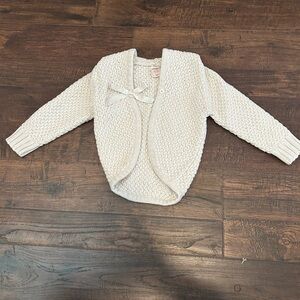 Cozy Cream Knit Cardigan with Bow Detail